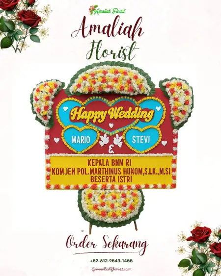 Papan Bunga Pernikahan Pagerukir